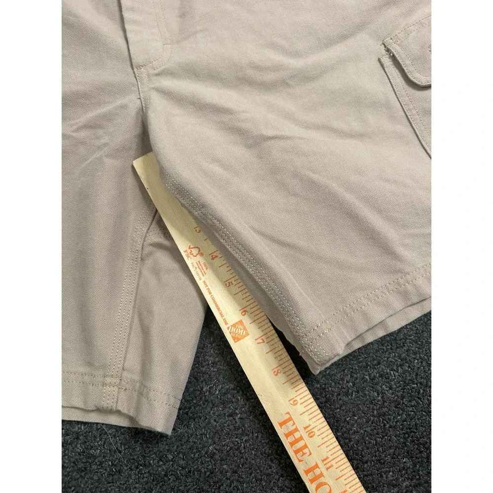 Duluth Trading Cool Dry Fire Hose Cargo Shorts Tan Mens 40 Work Stretch Waist